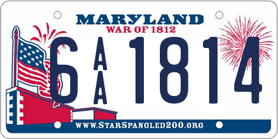 MD license plate 6AA1814