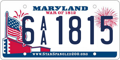 MD license plate 6AA1815