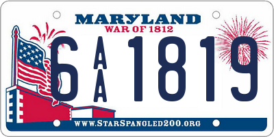 MD license plate 6AA1819