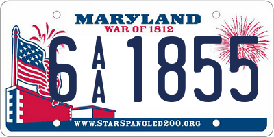 MD license plate 6AA1855