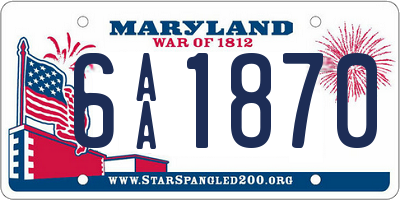 MD license plate 6AA1870