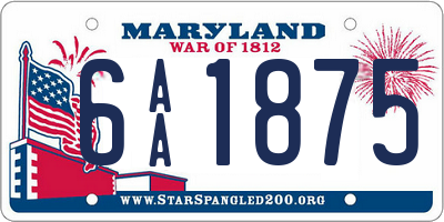 MD license plate 6AA1875