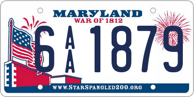 MD license plate 6AA1879