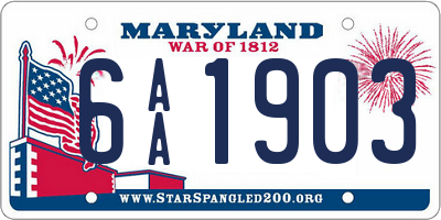 MD license plate 6AA1903