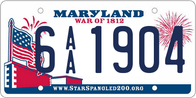 MD license plate 6AA1904