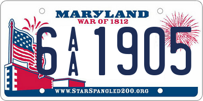 MD license plate 6AA1905