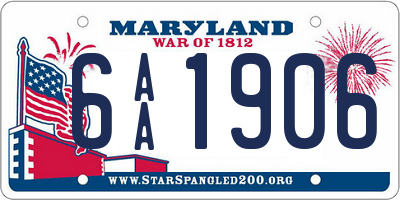 MD license plate 6AA1906