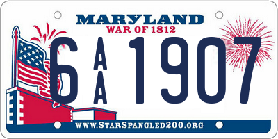 MD license plate 6AA1907