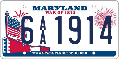 MD license plate 6AA1914