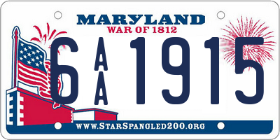 MD license plate 6AA1915