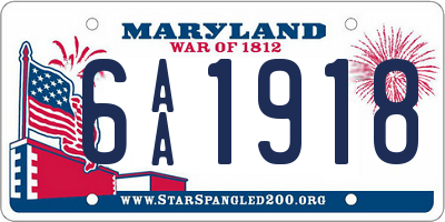 MD license plate 6AA1918