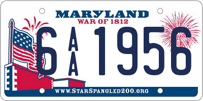 MD license plate 6AA1956