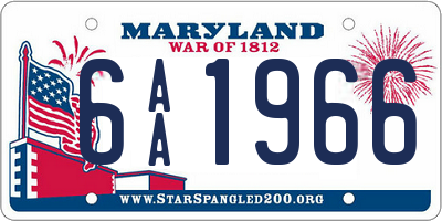 MD license plate 6AA1966