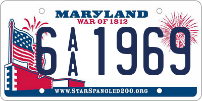 MD license plate 6AA1969