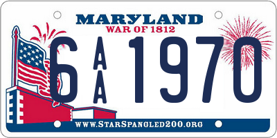 MD license plate 6AA1970