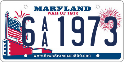 MD license plate 6AA1973