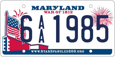 MD license plate 6AA1985