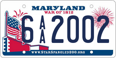 MD license plate 6AA2002