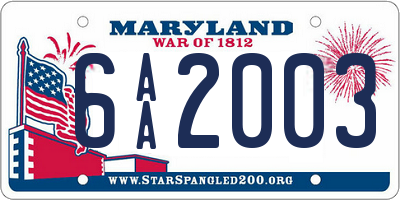 MD license plate 6AA2003