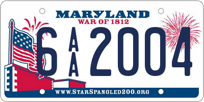 MD license plate 6AA2004