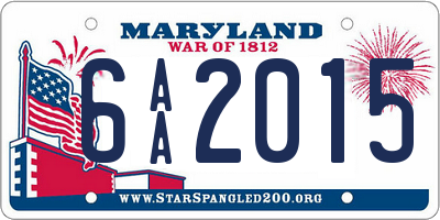 MD license plate 6AA2015