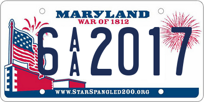 MD license plate 6AA2017