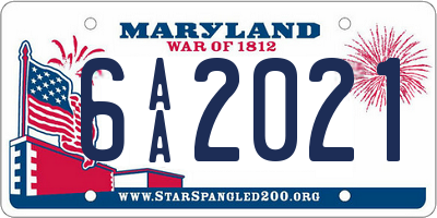 MD license plate 6AA2021