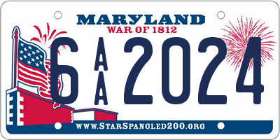 MD license plate 6AA2024