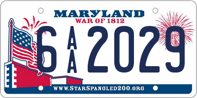 MD license plate 6AA2029