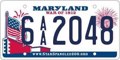 MD license plate 6AA2048