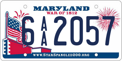 MD license plate 6AA2057