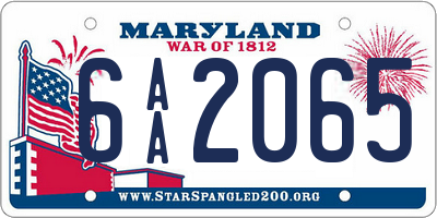 MD license plate 6AA2065