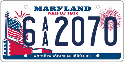 MD license plate 6AA2070