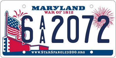 MD license plate 6AA2072