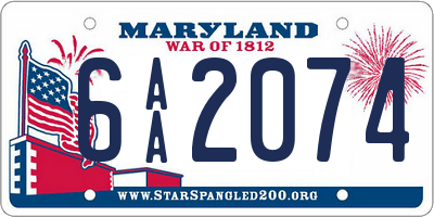 MD license plate 6AA2074