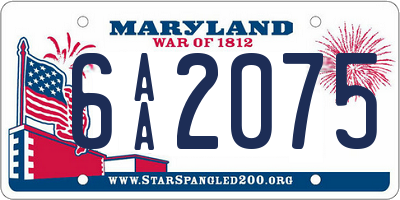 MD license plate 6AA2075