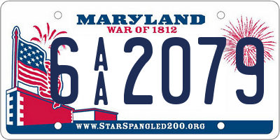 MD license plate 6AA2079