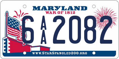 MD license plate 6AA2082