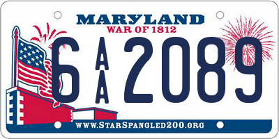 MD license plate 6AA2089