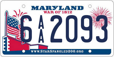 MD license plate 6AA2093