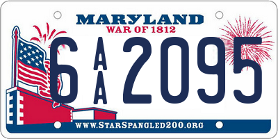 MD license plate 6AA2095