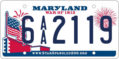 MD license plate 6AA2119