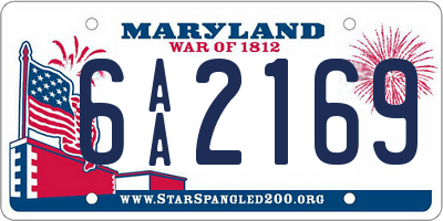 MD license plate 6AA2169