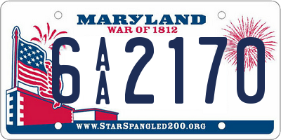 MD license plate 6AA2170