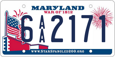 MD license plate 6AA2171