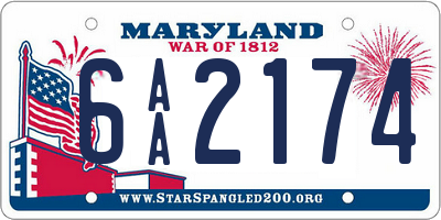 MD license plate 6AA2174