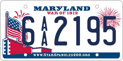 MD license plate 6AA2195