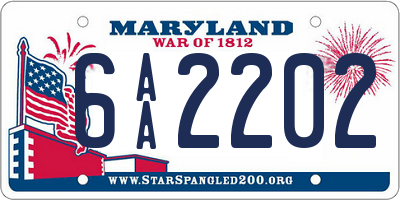 MD license plate 6AA2202