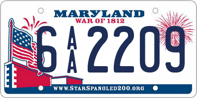 MD license plate 6AA2209