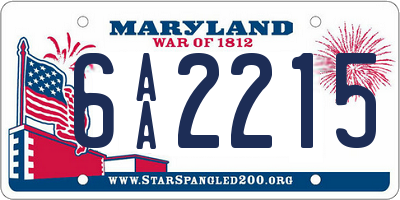 MD license plate 6AA2215